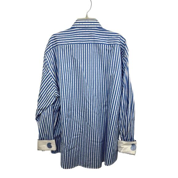 Robert Graham Men’s XL Shirt Long Sleeve Knowledge Wisdom Blue White Paisley - Picture 2 of 9